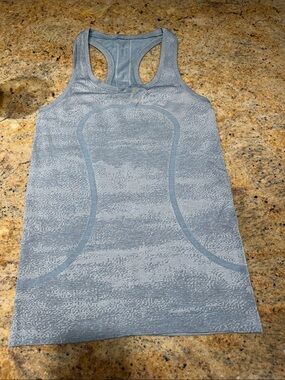 lululemon athletica Light Blue Gray Seamless Racerback Muscle Tank